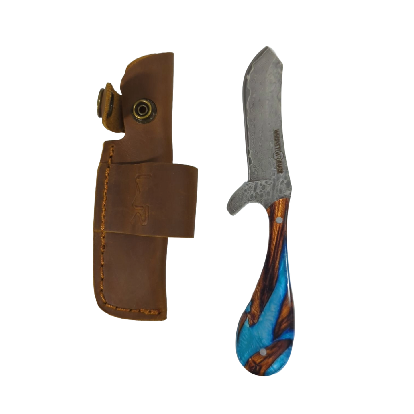 Whiskey Bent Spring Branch Brown & Blue Bullcutter Knife WB42-60