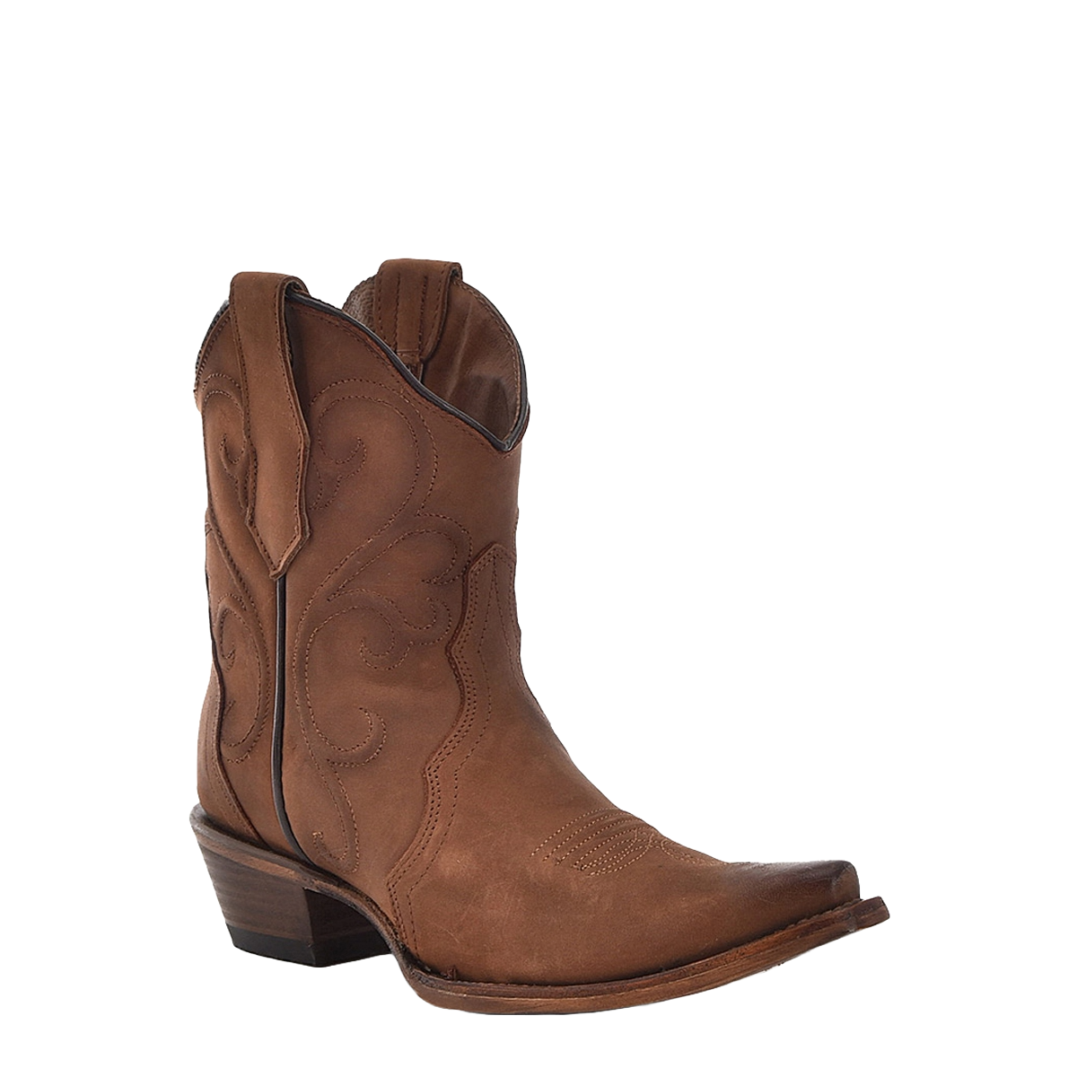 Circle G by Corral Ladies Cinnamon Embroidery Snip Toe Ankle Boots L6092