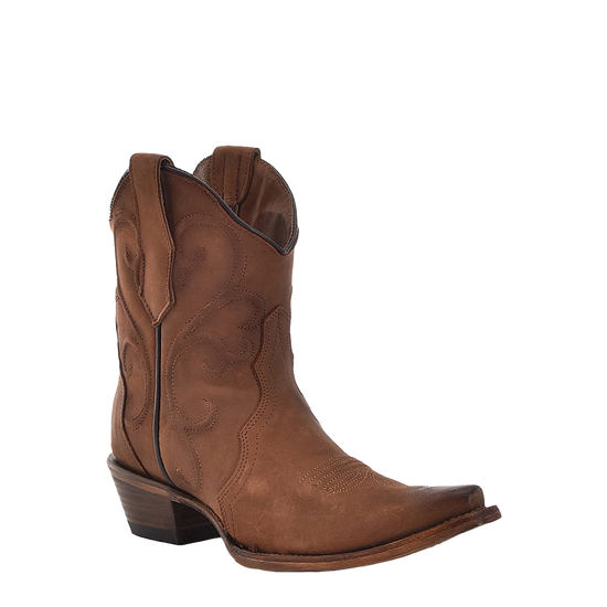 Circle G by Corral Ladies Cinnamon Embroidery Snip Toe Ankle Boots L6092