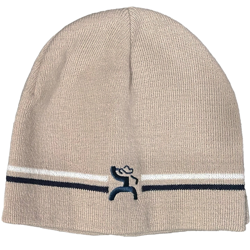 Hooey Men's "Golf Beanie" Logo Black & Tan Beanie 2058TN