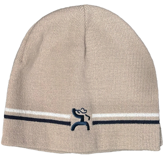 Hooey Men's "Golf Beanie" Logo Black & Tan Beanie 2058TN