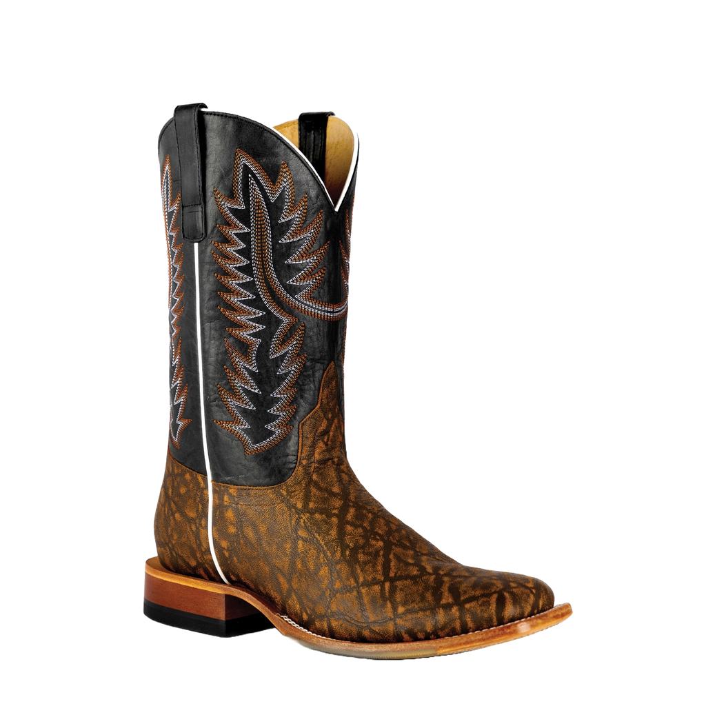 Horse Power Men's Elephant Print Embroidered Cognac Brown Western Boot