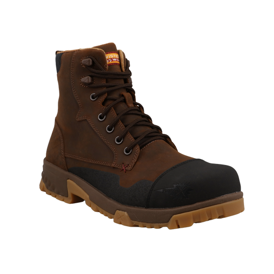 Twisted X Men's 6" Nano Safety Toe Brown Work Boots MXCN004