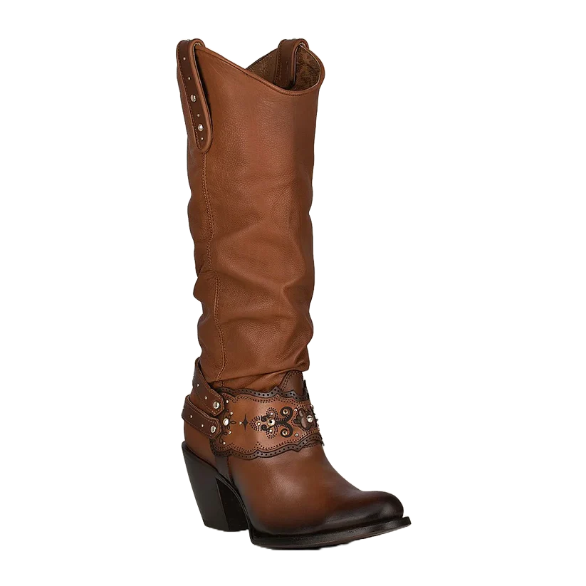 Cuadra Ladies Hand Painted Honey Brown Leather Western Boot CU720