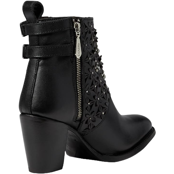 Cuadra Ladies Crystalized Heeled Black Booties CU439