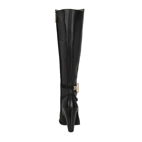 Cuadra Ladies Tall Stingray Leather Black Heeled Boots FC754