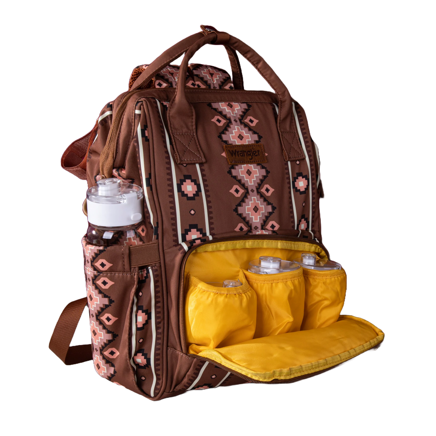 Wrangler Ladies Aztec Printed Callie Camel Brown Diaper Bag WG2204-9110CM