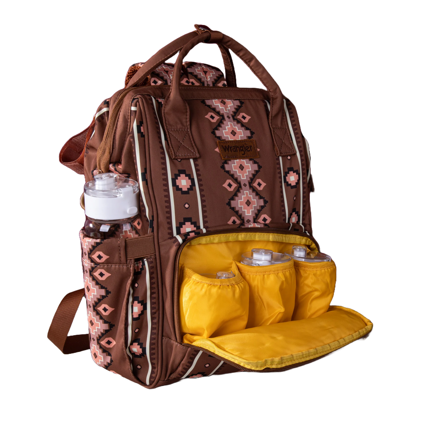 Wrangler Ladies Aztec Printed Callie Camel Brown Backpack WG2204-9110CM