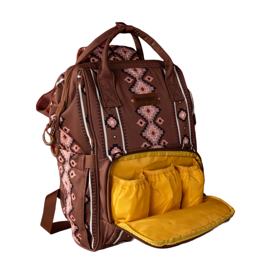 Wrangler Ladies Aztec Printed Callie Camel Brown Diaper Bag WG2204-9110CM