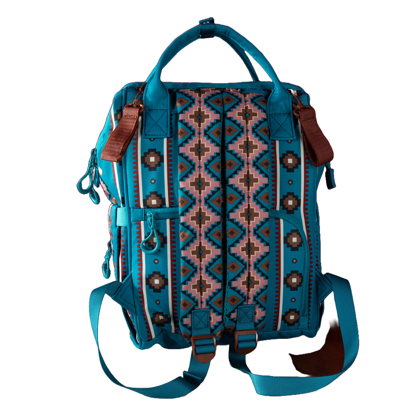 Wrangler Ladies Aztec Printed Callie Turquoise Dual Sided Backpack WG2204-9110TQ