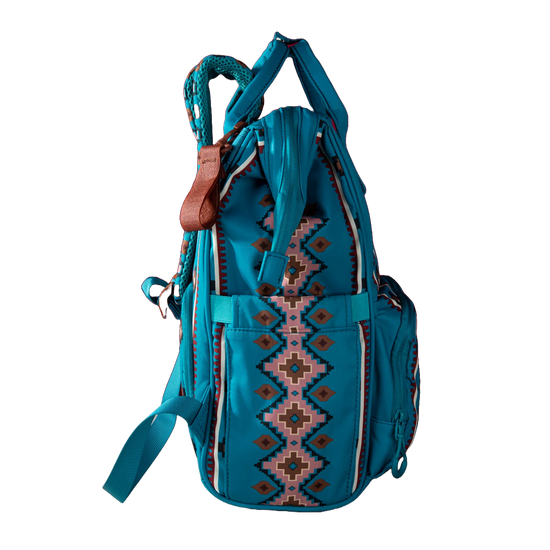 Wrangler Ladies Aztec Printed Callie Turquoise Dual Sided Backpack WG2204-9110TQ