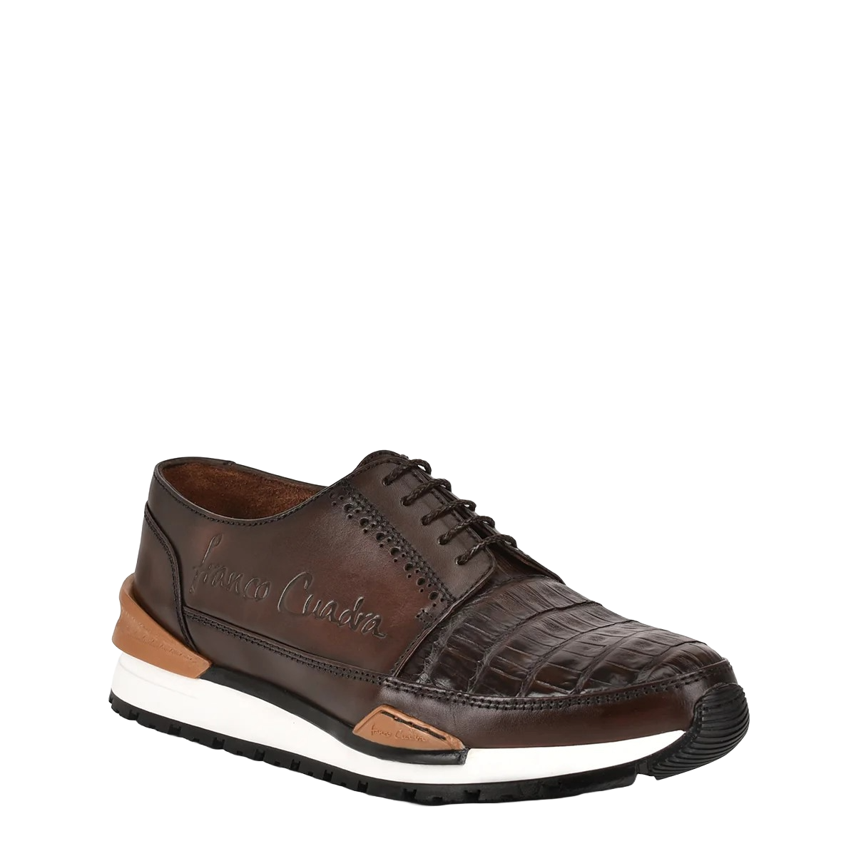 Cuadra Men's Alligator Brown Leather Sneakers FC624