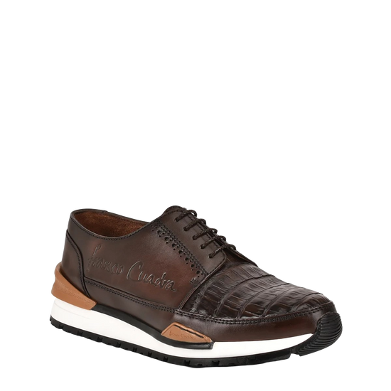 Cuadra Men's Alligator Brown Leather Sneakers FC624