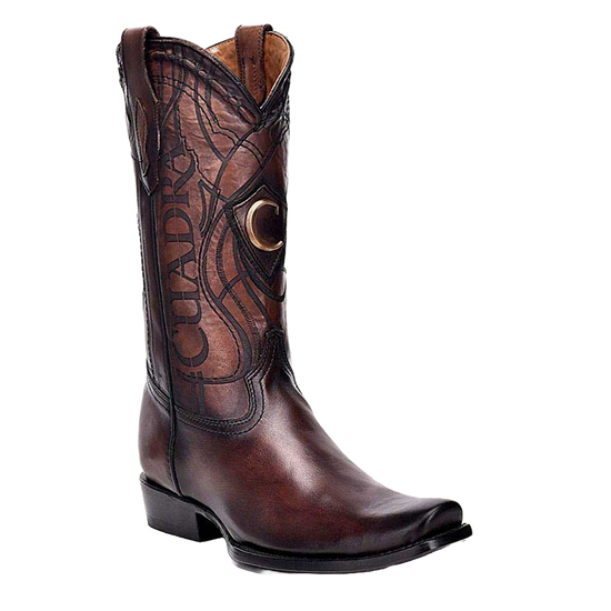 Cuadra Men's Engraved Firenze Almond Brown Leather Western Boots CU801