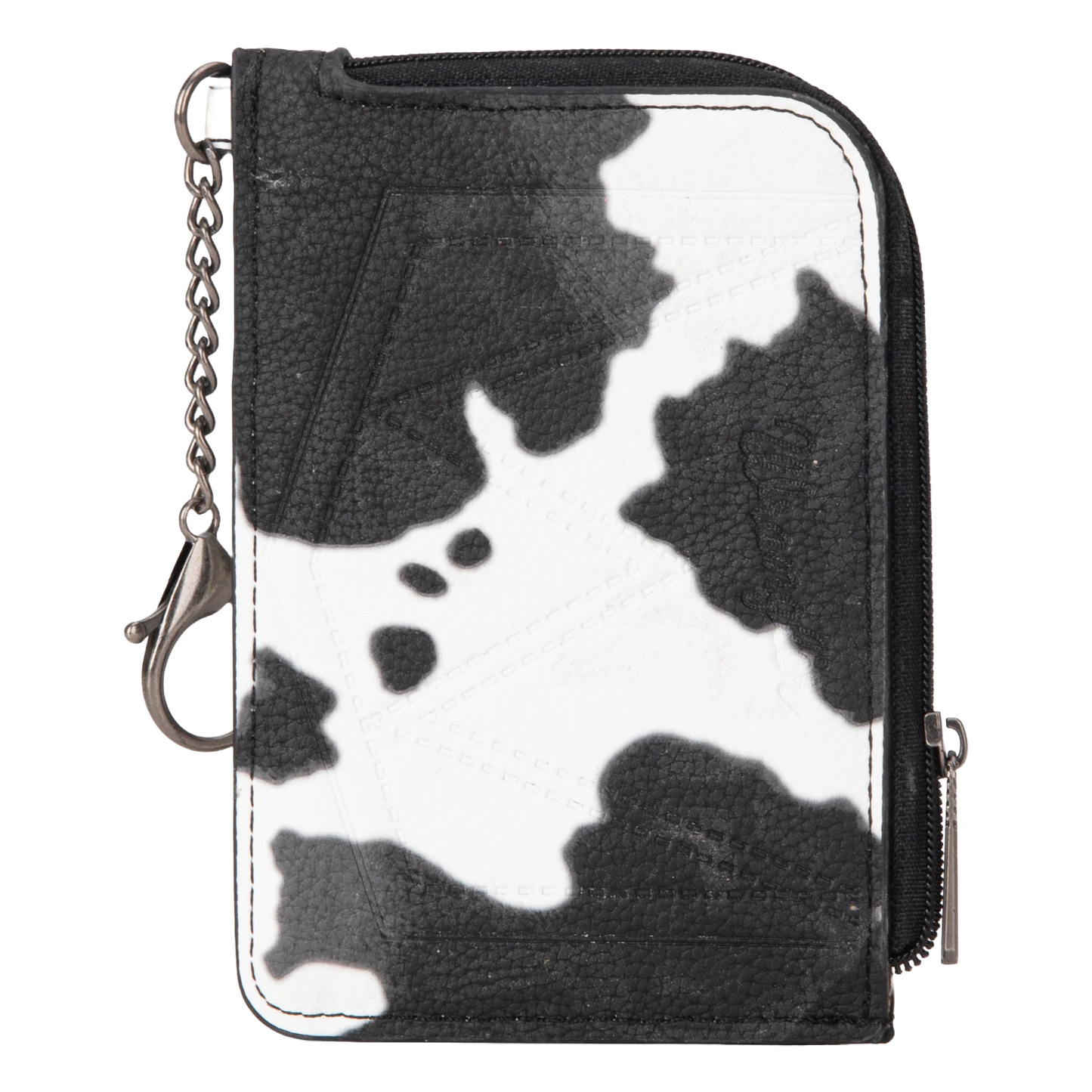 Wrangler Ladies Cow Print Black Mini Zip Card WG133-W005BK