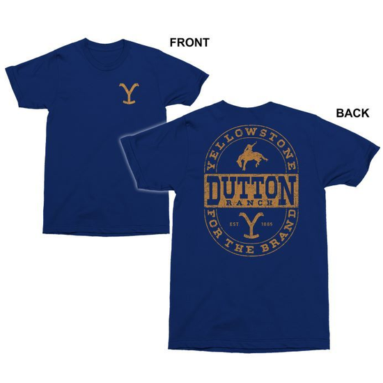 Yellowstone® Men's Dutton Ranch Graphic Logo Blue T-Shirt 66-331-337