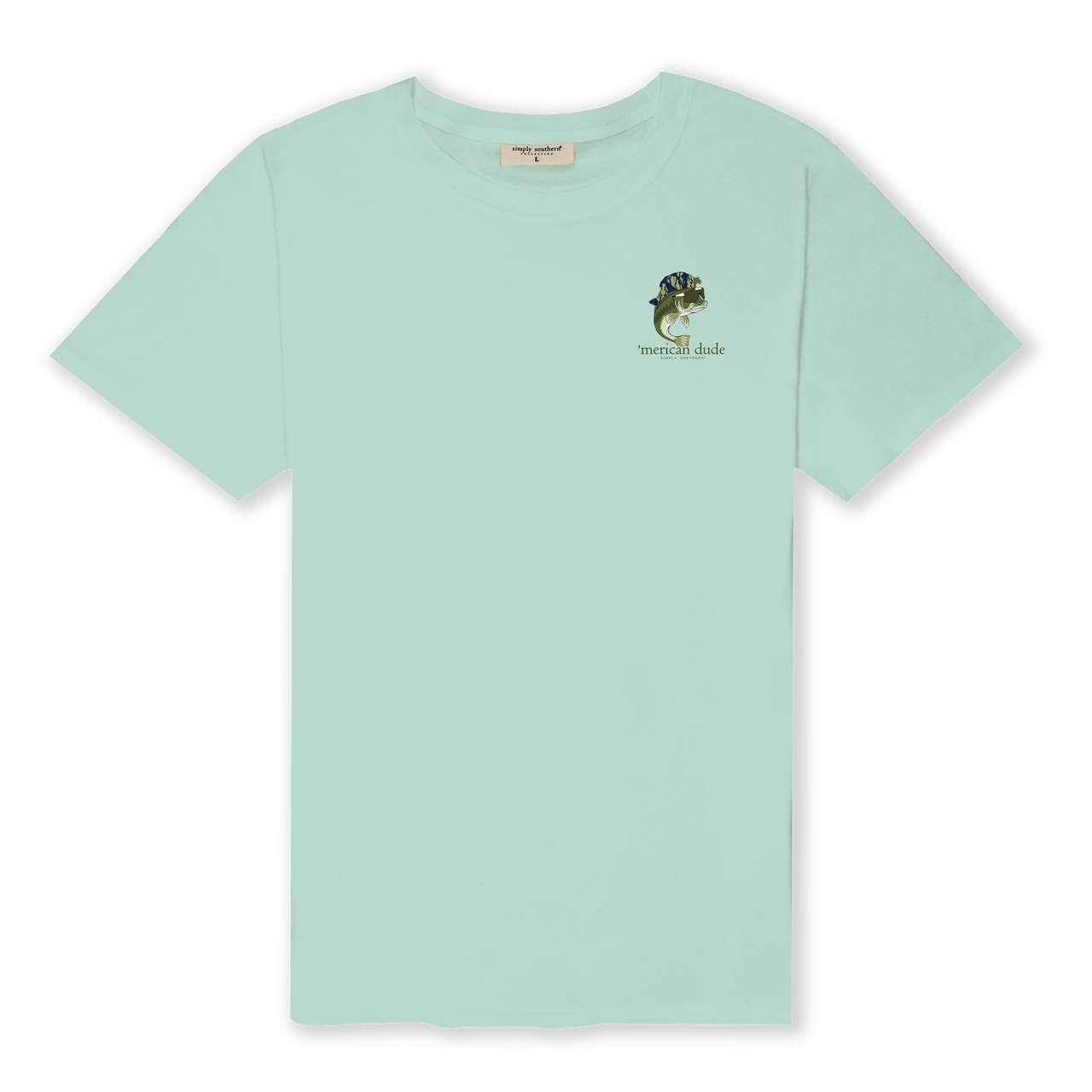 Simply Southern Men's Bass Blue Green Short Sleeve T-Shirt MN-SS-BASS