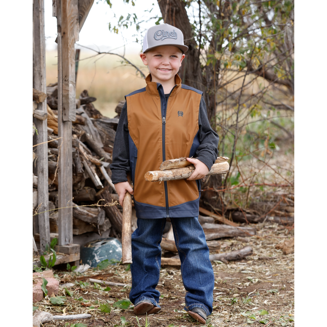 Cinch Youth Boy's Brown Bonded Vest MWV5203001