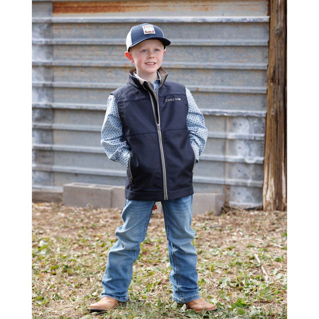 Cinch Youth Boy's Navy Blue Bonded Vest MWV5160005