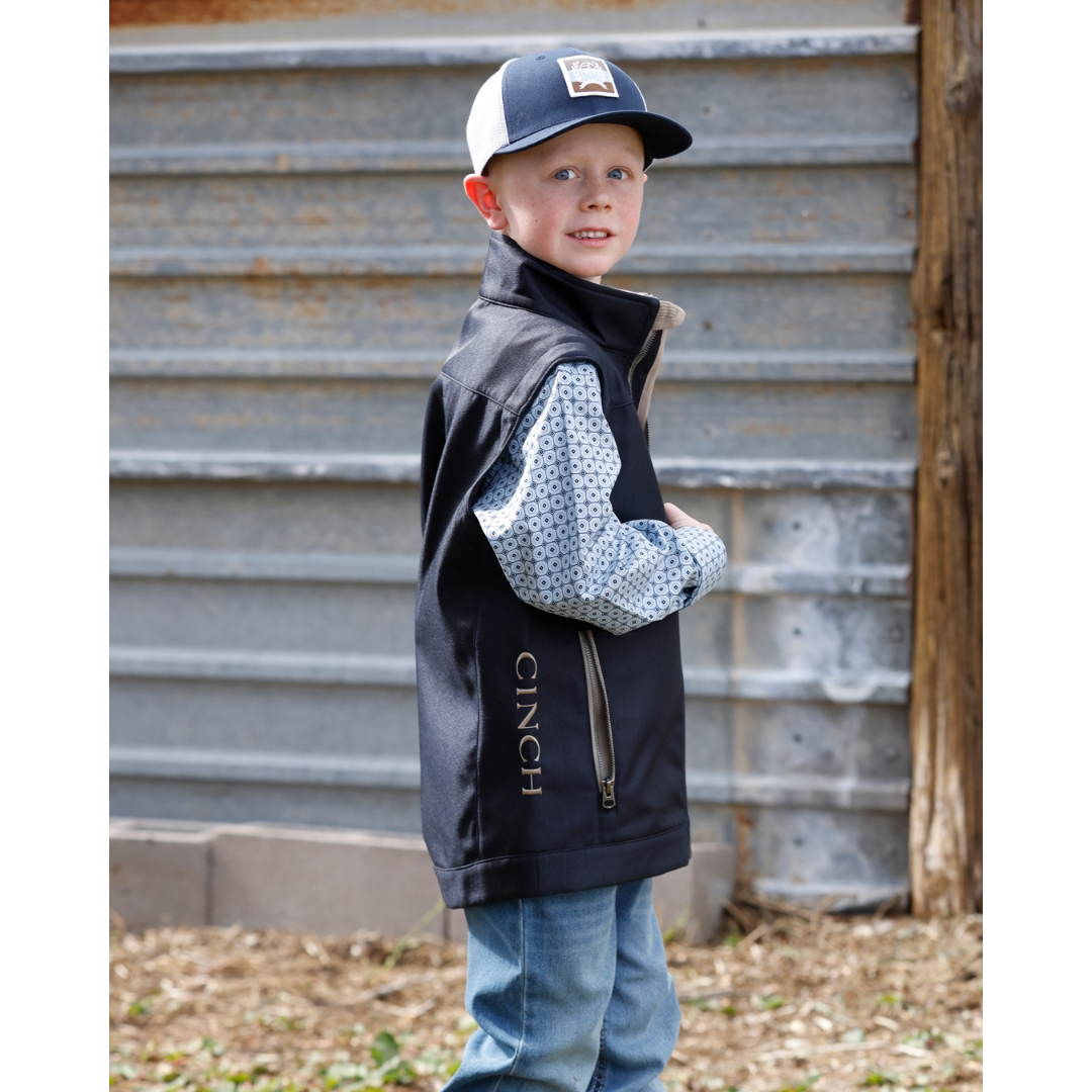 Cinch Youth Boy's Navy Blue Bonded Vest MWV5160005