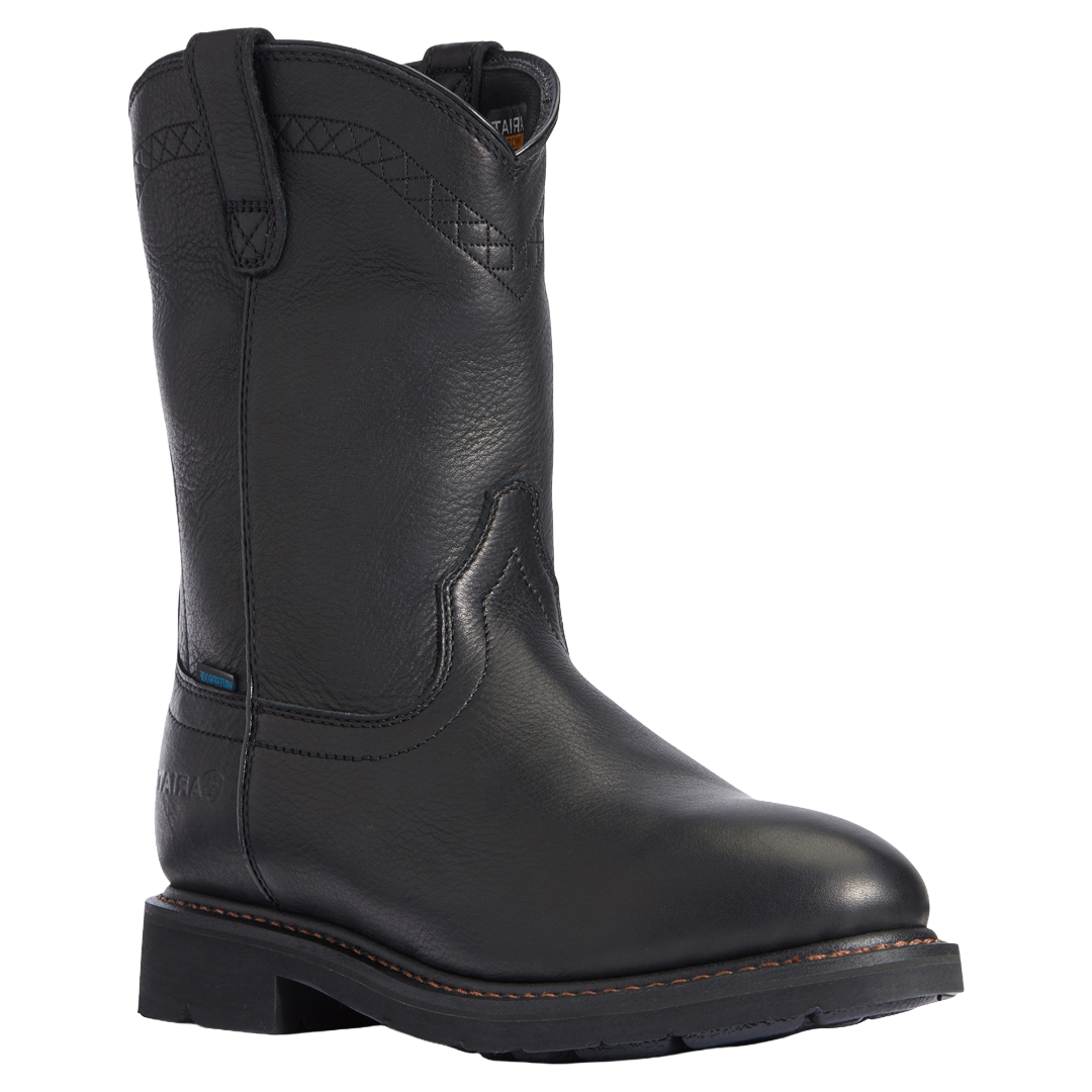 Ariat Men's Sierra Black Waterproof Roper Toe Work Boot 10034142
