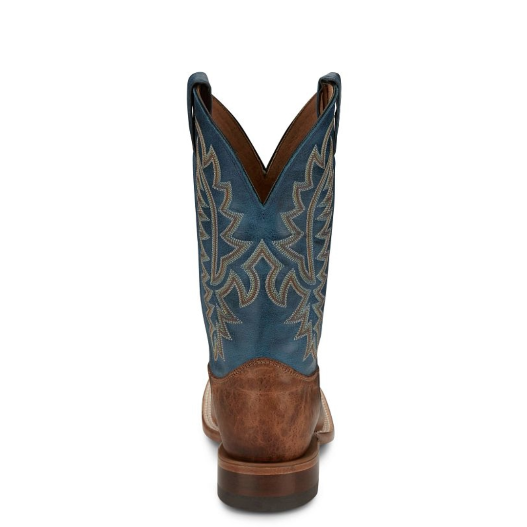 Justin Men's Poston Amber Brown 11" Wide Square Toe Boots BR388