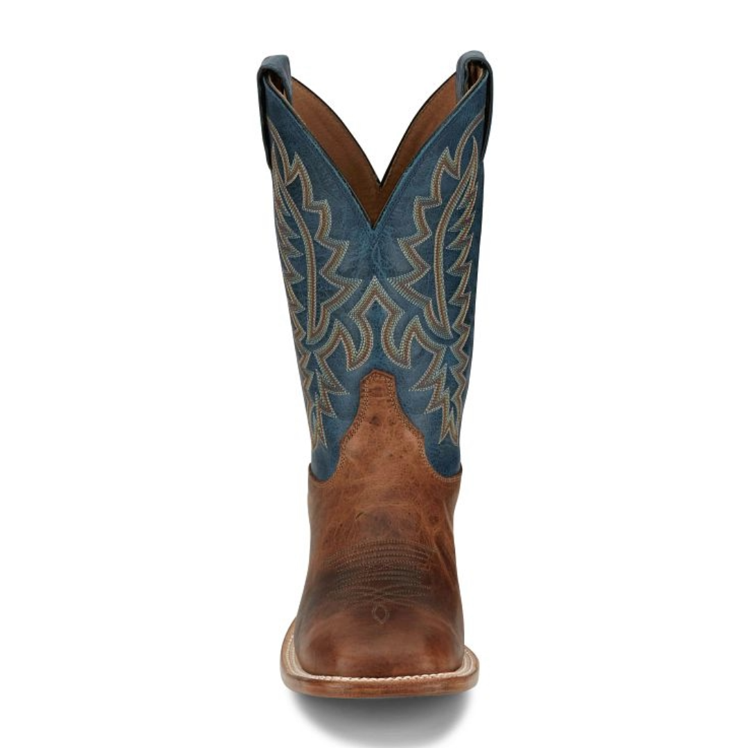 Justin Men's Poston Amber Brown 11" Wide Square Toe Boots BR388