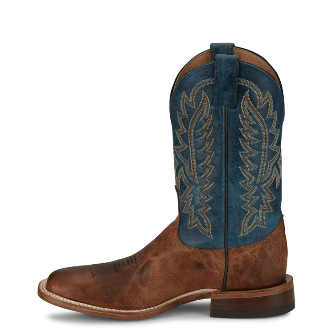 Justin Men's Poston Amber Brown 11" Wide Square Toe Boots BR388
