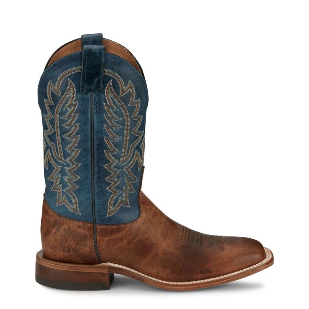 Justin Men's Poston Amber Brown 11" Wide Square Toe Boots BR388