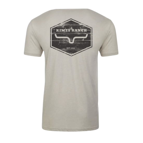 Kimes Ranch Men's Wooden Hex Sand Tan Graphic T-Shirt MSH0000170-BE007