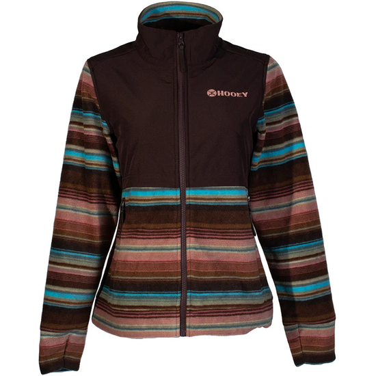 Hooey Youth Girl's Tech Brown Serape Stripe Fleece Jacket HJ133SPBR-Y
