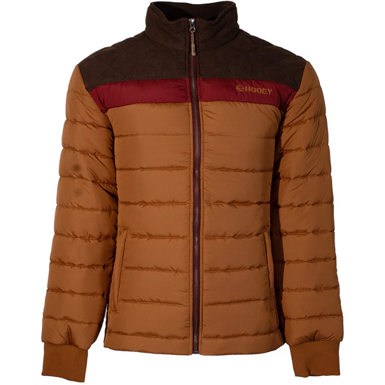 Hooey Men's Tan Body & Brown Puffer Jacket HJ127TNBR