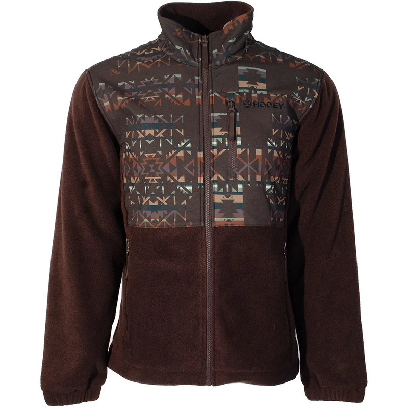 Hooey Men's Brown With Aztec Full Zip Tech Jacket HJ128BRAZ