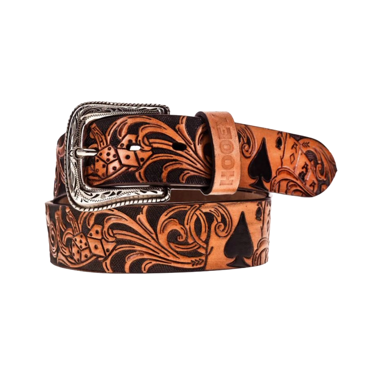 Hooey Gambler Filigree Brown Leather Belt HMBLT068