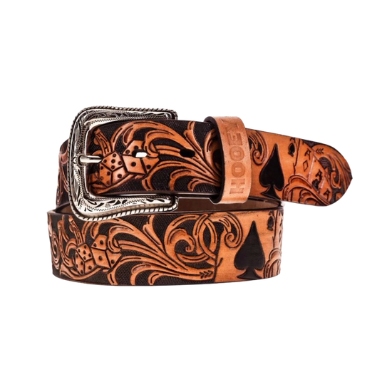 Hooey Gambler Filigree Brown Leather Belt HMBLT068