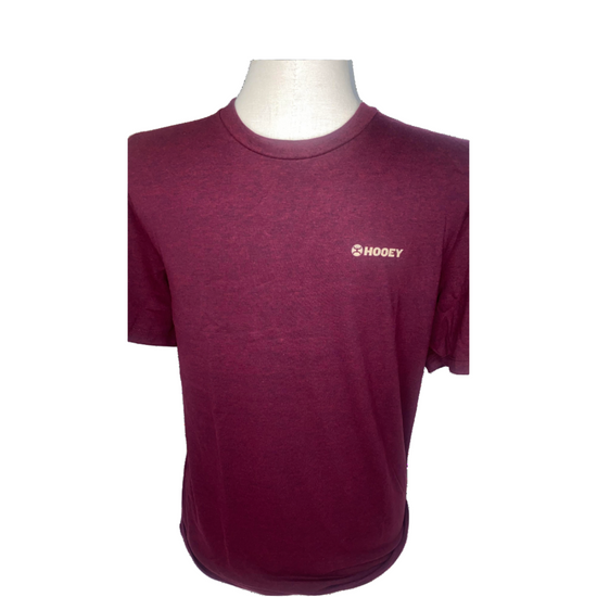 Hooey Men's "WESTERN OG" Graphic Logo Heather Cranberry T-Shirt HT1711MA