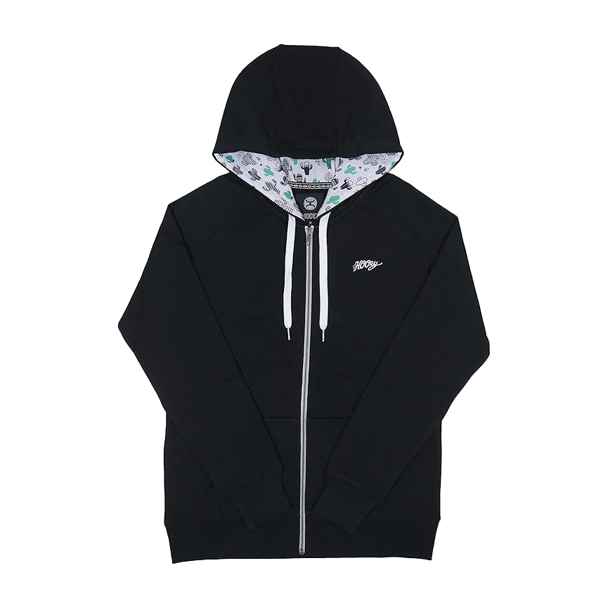 Hooey Ladies Sedona Black Full Zip Hoodie Sweatshirt HH1166BK