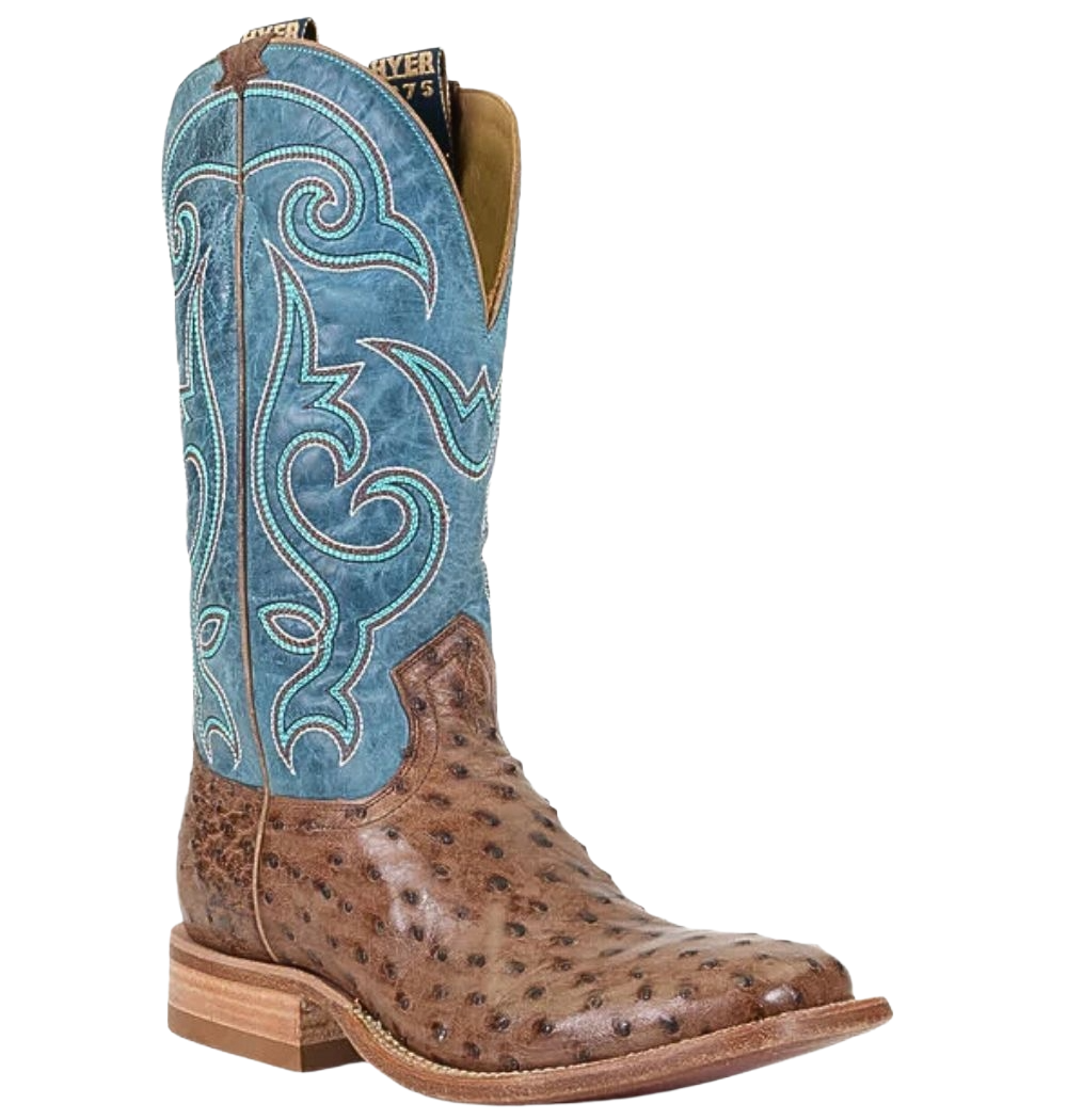 HYER Men's Jetmore Vintage Blue Leather Western Boot HM11008