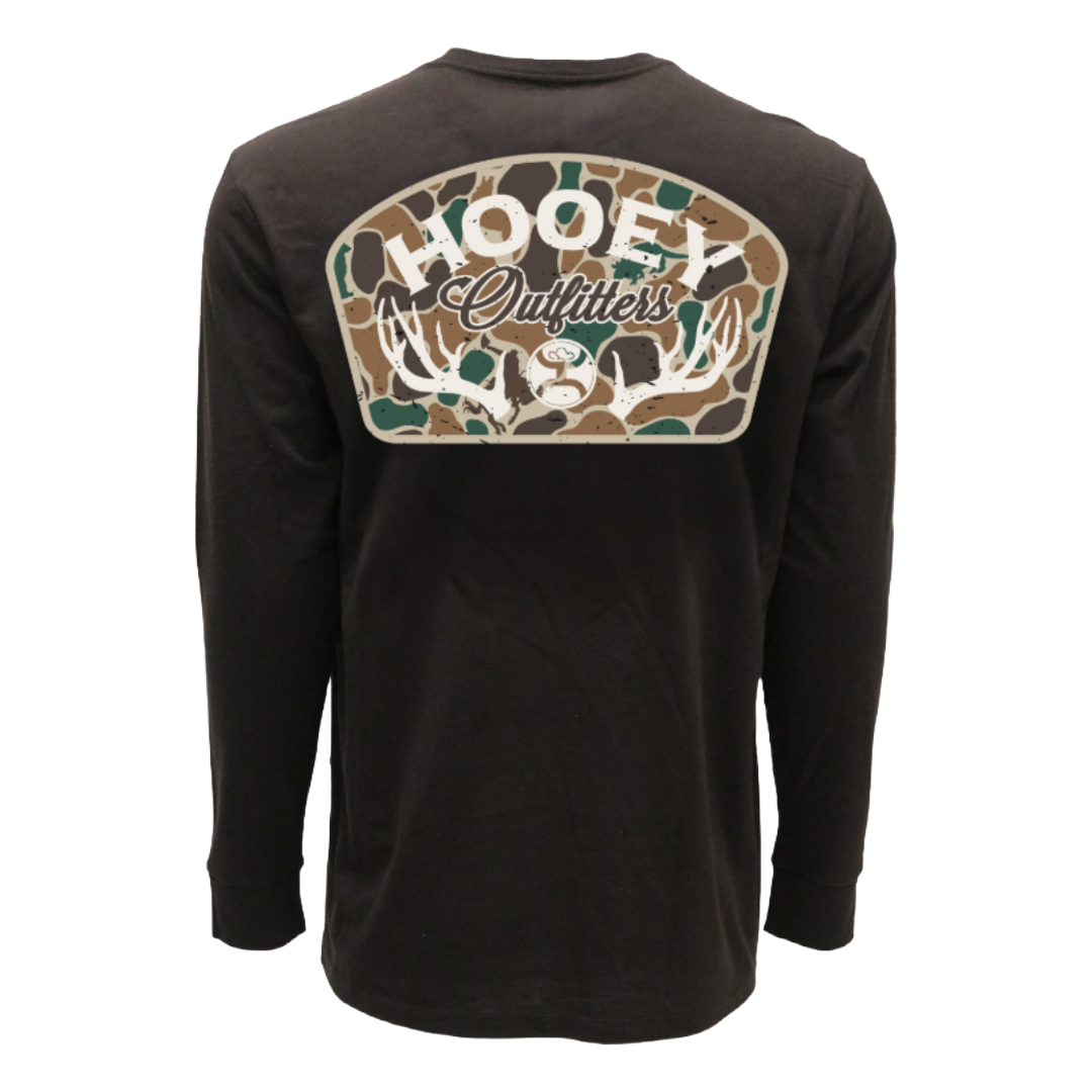Hooey Mens Dark Brown Camo Logo T-Shirt HT2615DKBR