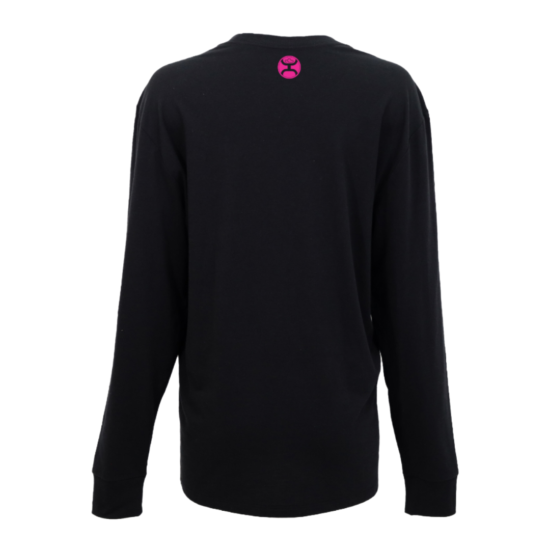 Hooey Ladies Black Reactive Dye Graphic Logo T-Shirt HT2695BK