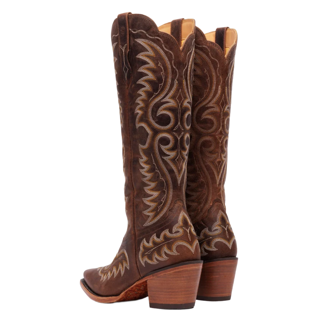 Durango Ladies 16" Crush Driftwood Brown Leather Western Boot DRD0494