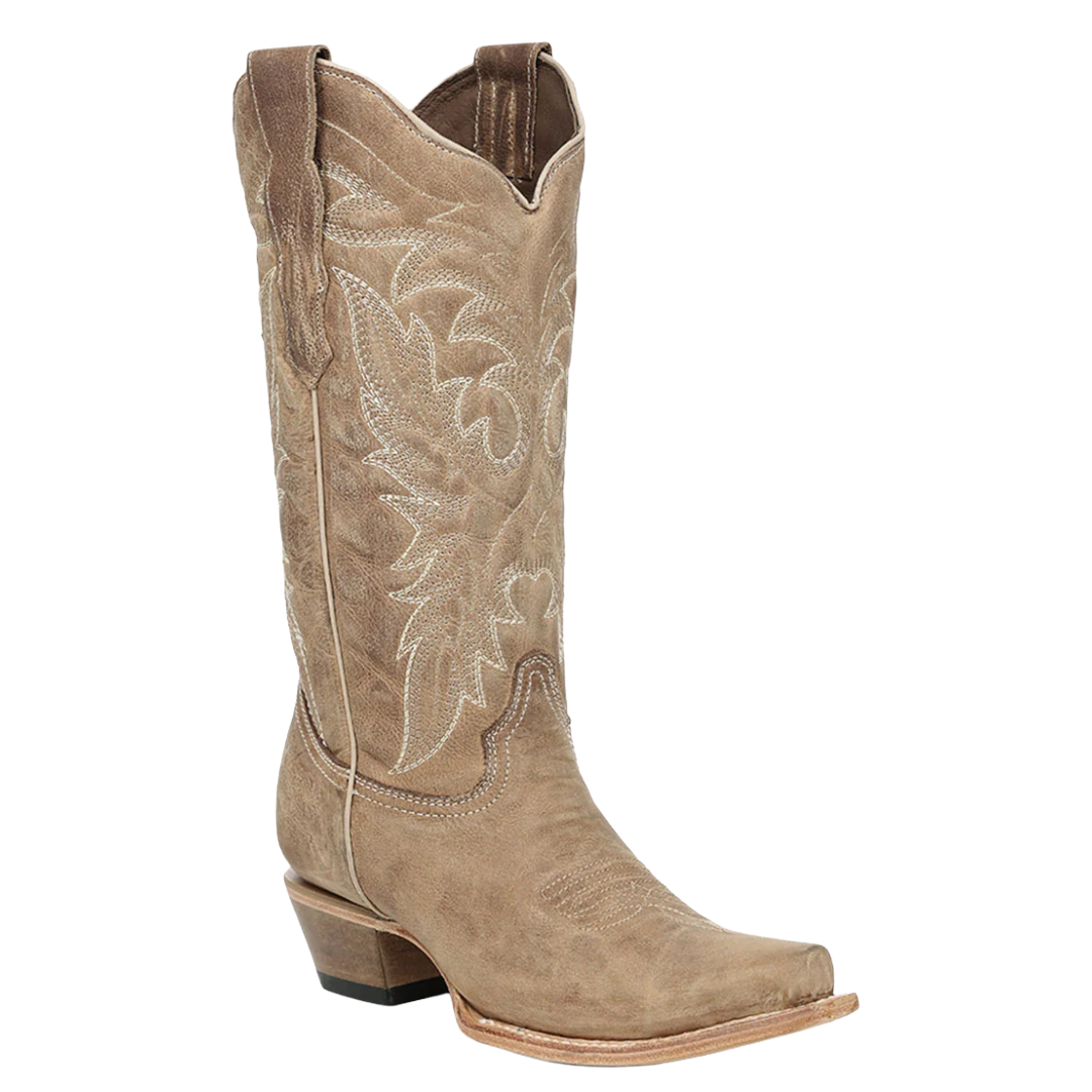 Circle G by Corral Ladies Straw Leaft Snip Toe Western Boot L6417