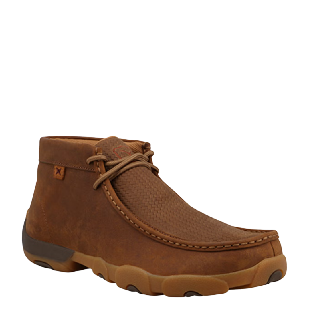 Twisted X Men's Chukka Oiled Saddle & Antique Brown Driving Moc MDM0114