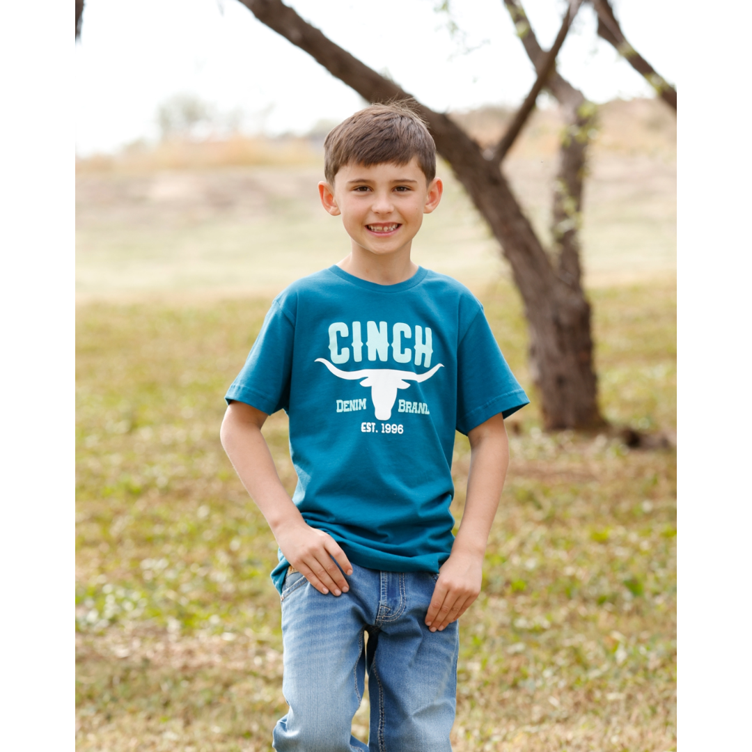 Cinch Youth Boy's Blue T-Shirt MTT7670189