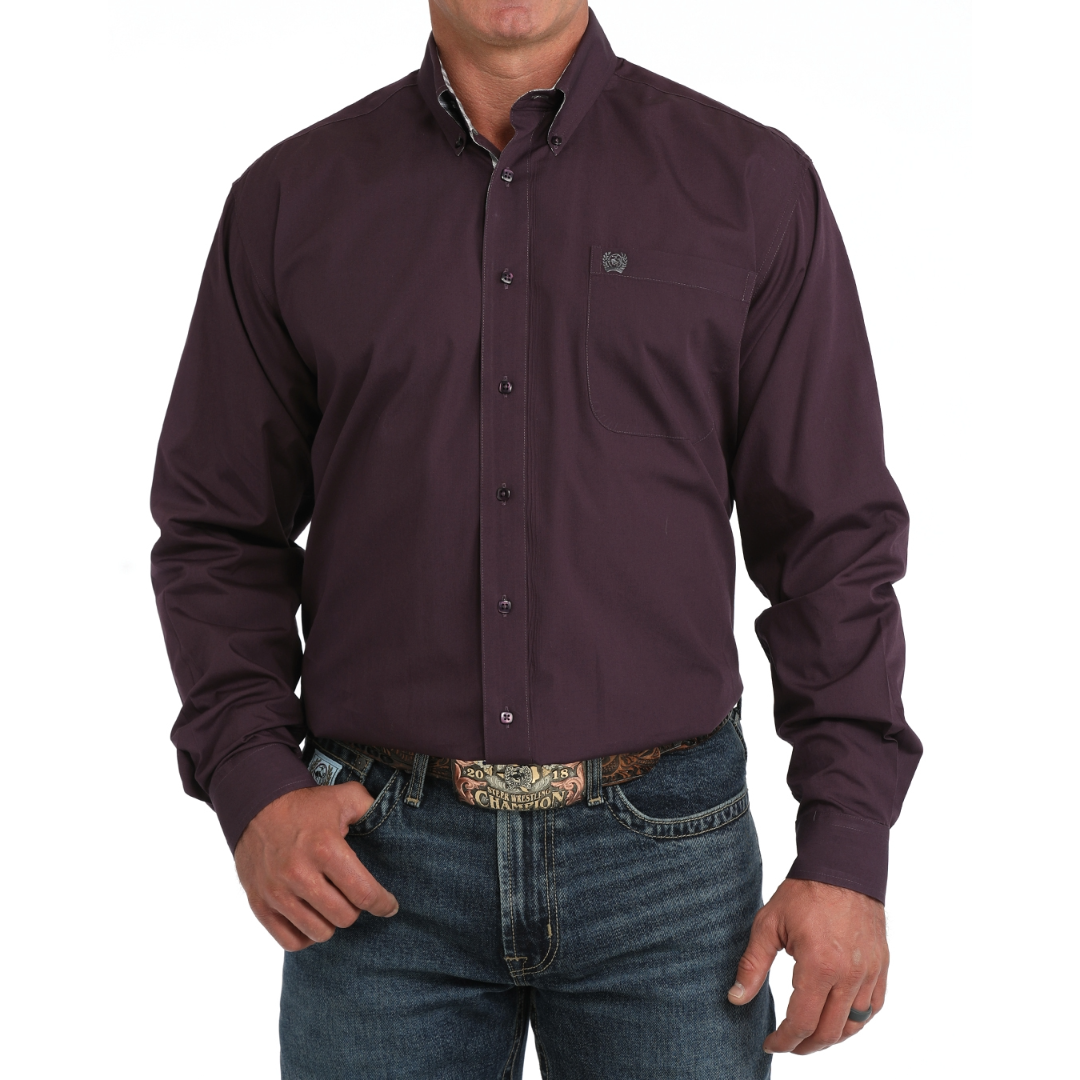Cinch Men's Solid Purple Button Down MTW1106160