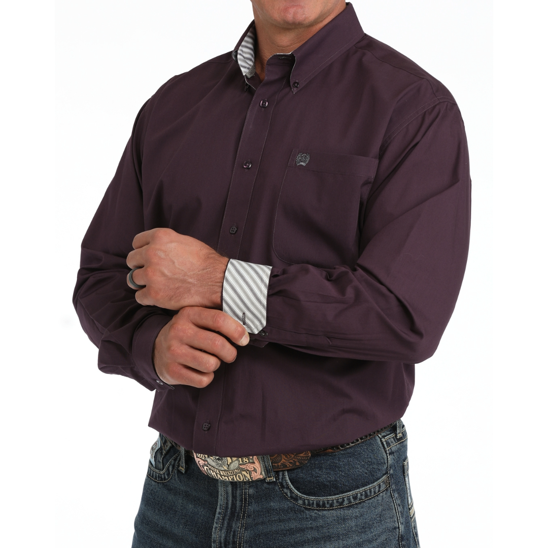 Cinch Men's Solid Purple Button Down MTW1106160