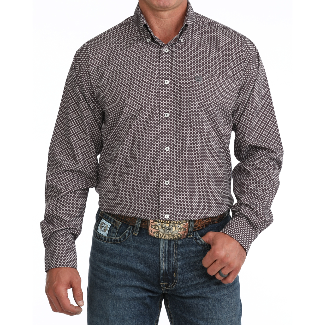 Cinch Men's Purple Print Arenaflex Button Down MTW1106162