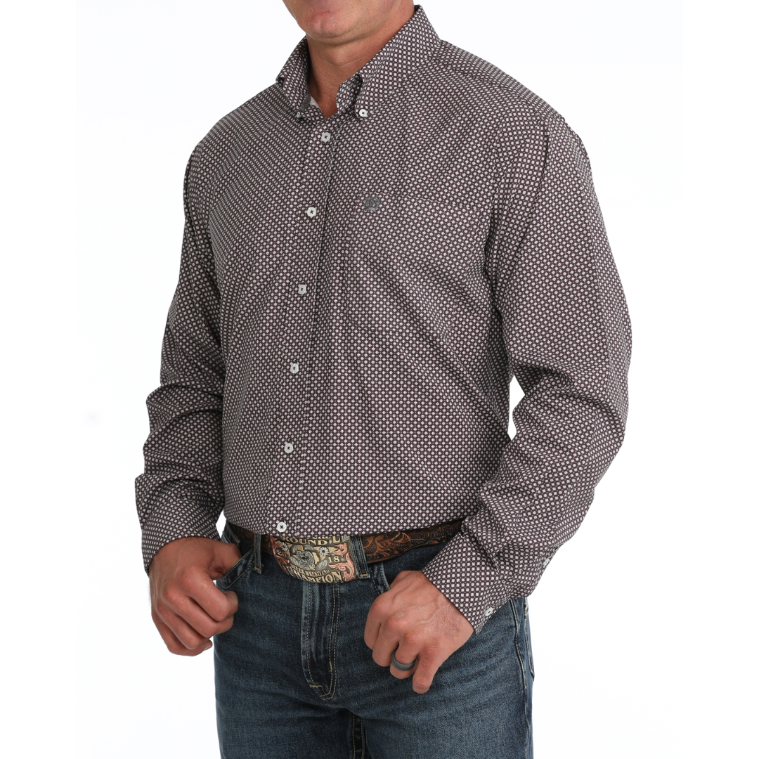 Cinch Men's Purple Print Arenaflex Button Down MTW1106162