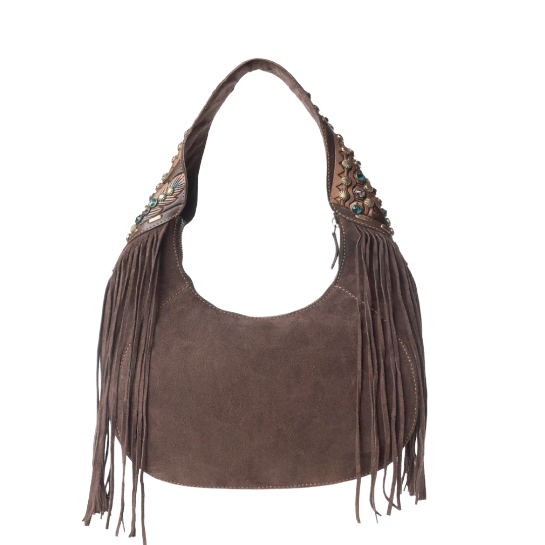 Myra Ladies Sierra Grove Deep Espresso Handtooled Leather Bag S-13421