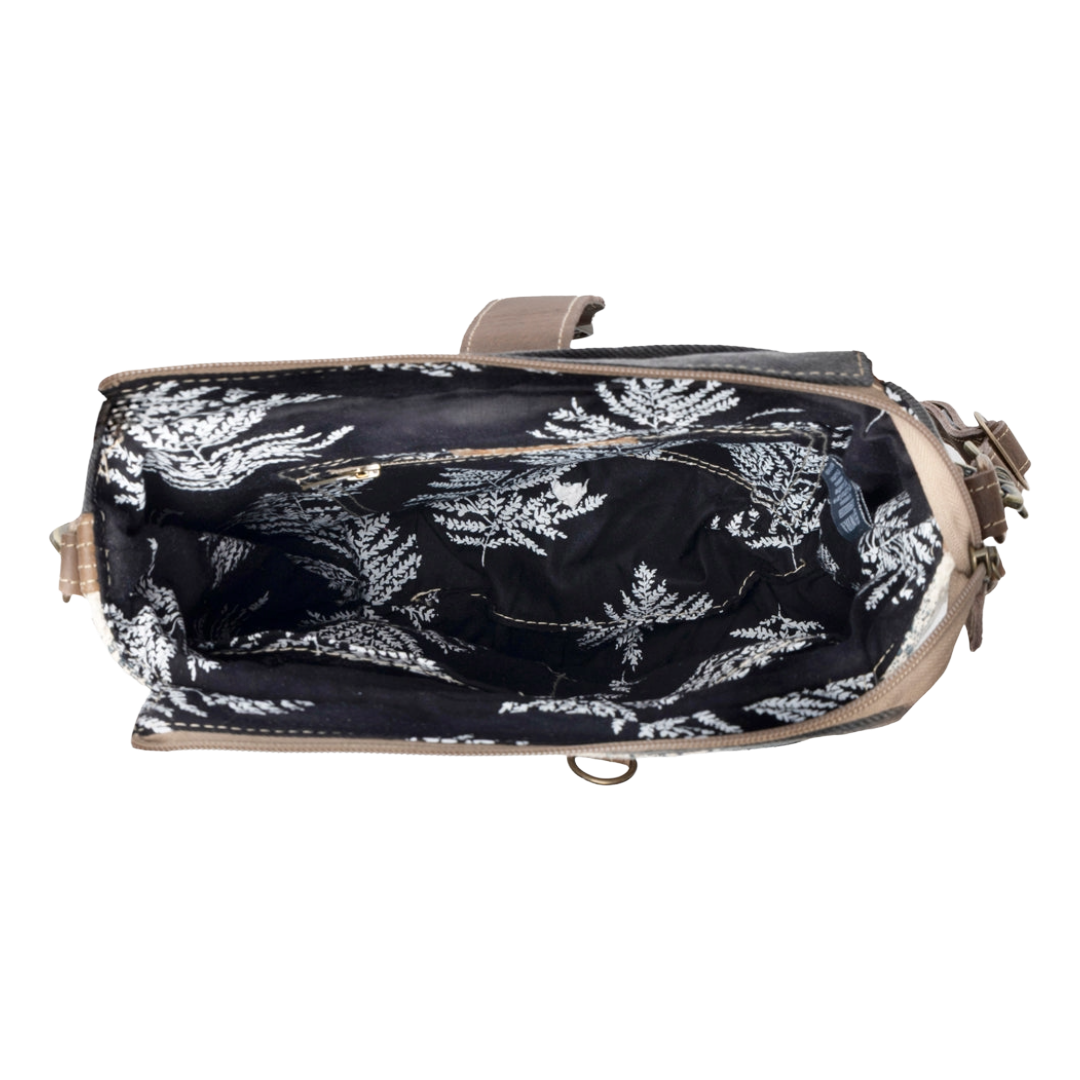 Myra Ladies Frostbloom Vintage Teal Floral Shoulder Bag S-14812